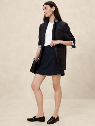 Double Weave Slit Mini Skirt | Banana Republic Factory