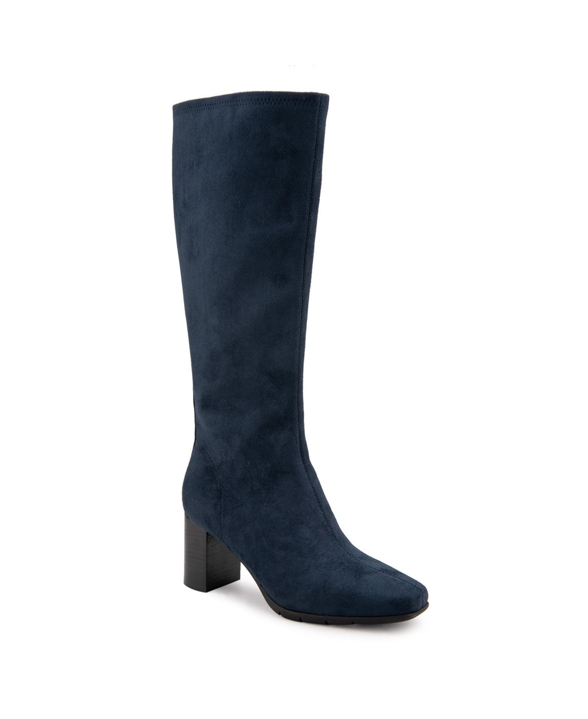 Aerosoles Women's Micah Tall Boots - Navy Stretch Smooth Faux Suede | Macy's