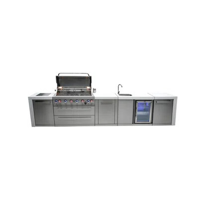 Mont Alpi Mai805-dbev-exc 6-burner 115000 Btu Deluxe Stainless Steel Island Outdoor Kitchen Bbq Gas Grill + Beverage Center Faucet And Sink + Granite | Wayfair North America