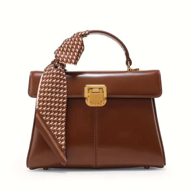 Genuine Leather Handbag Women Luxury Solid Color Satchel - Temu | Temu Affiliate Program