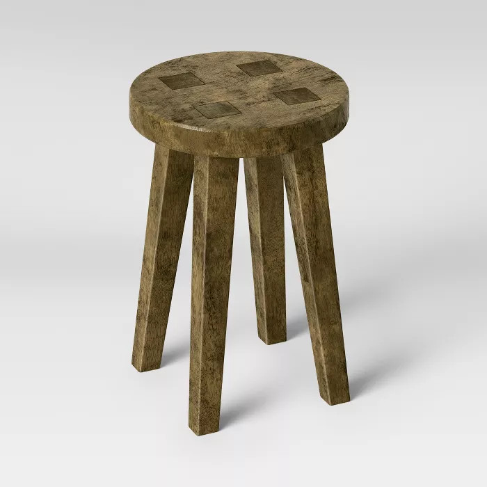 Woodland Carved Wood Accent Table Brown - Threshold™ | Target