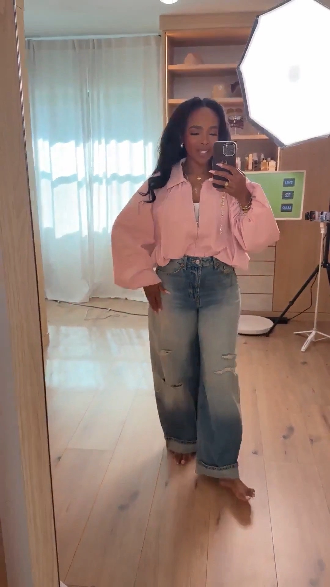 Hi Babes!

This oversized denim and pink combo is the definition of cute and comfortable 💕✨

I love how the relaxed distressed jeans balance out the feminine pink top. It gives that effortless off-duty look while still feeling stylish and put together.

Where to wear this:
• Weekend errands
• Coffee dates
• Airport travel days
• Casual brunch
• Shopping trips
• School drop-off

Style tip: Half-tuck the top and add a cute sneaker or sandal for an easy outfit that looks like you spent way more time styling it than you did.

Everything is linked below!

xx Kira | IG: KirasFashionFinds

34D - 27 - 40 • Size Small or 4

#LTKgrwm #LTKootd #LTKvlog