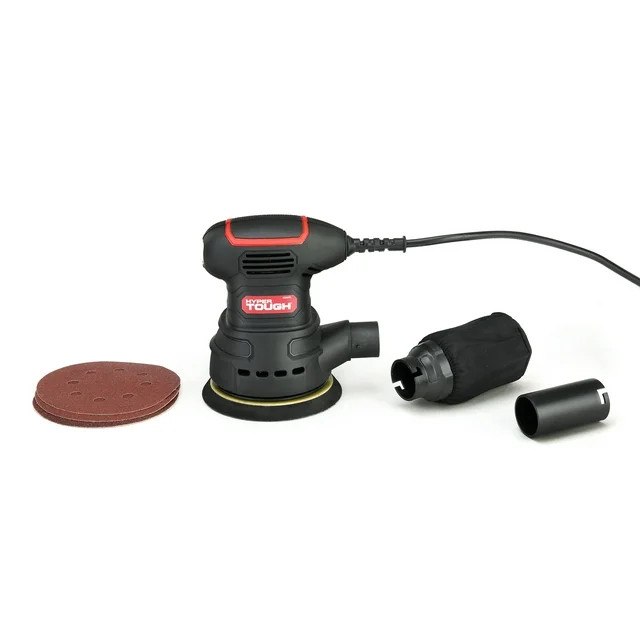 Hyper Tough 2.5 Amp Corded 5 inch Orbital Sander with Dust Bag, Vacuum Hose Adapter & 3 Sanding S... | Walmart (US)