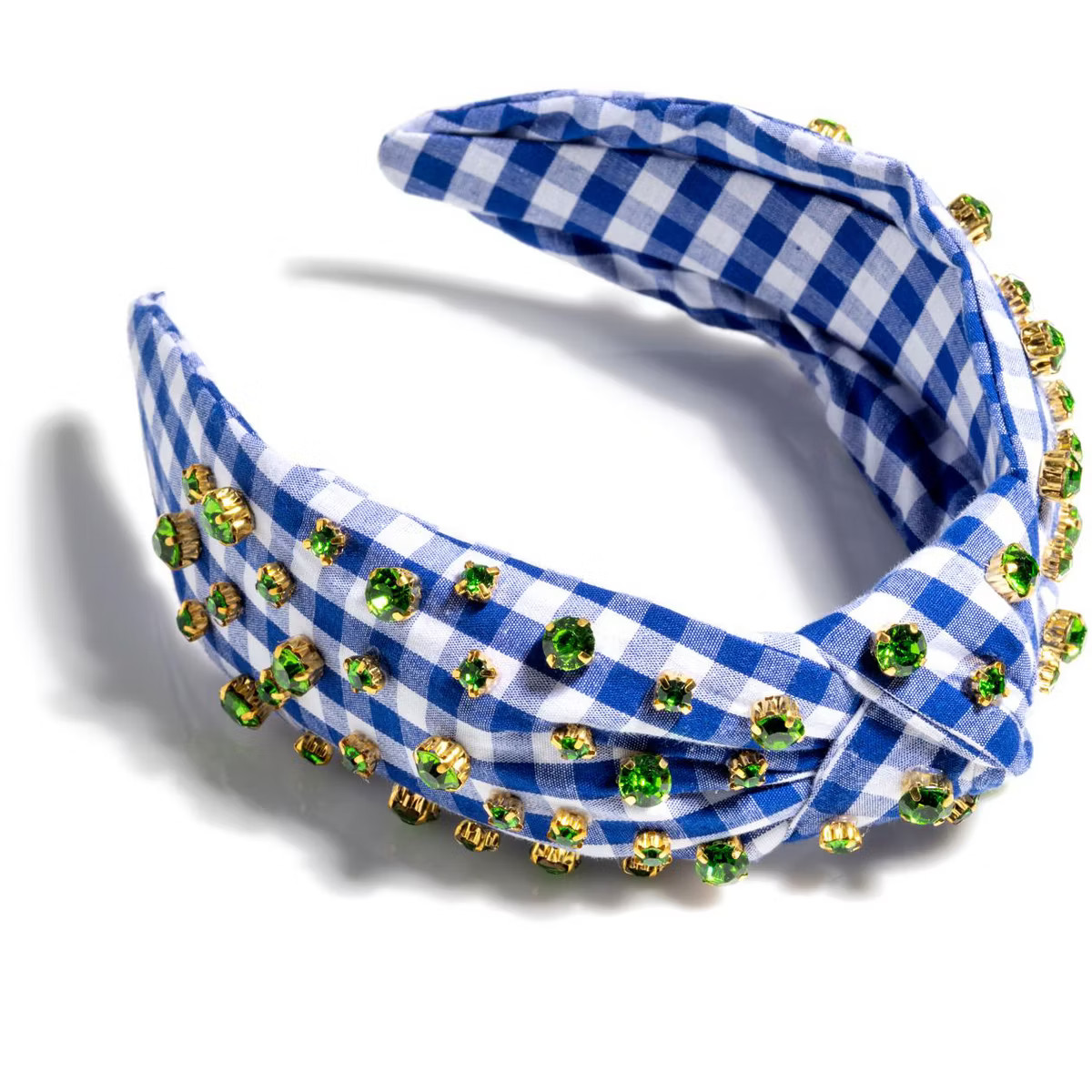 Shiraleah Embellished Gingham Knotted Headband, Navy | Target