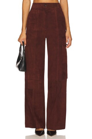 Sammy Suede Pants in Burgundy | Revolve Clothing (Global)