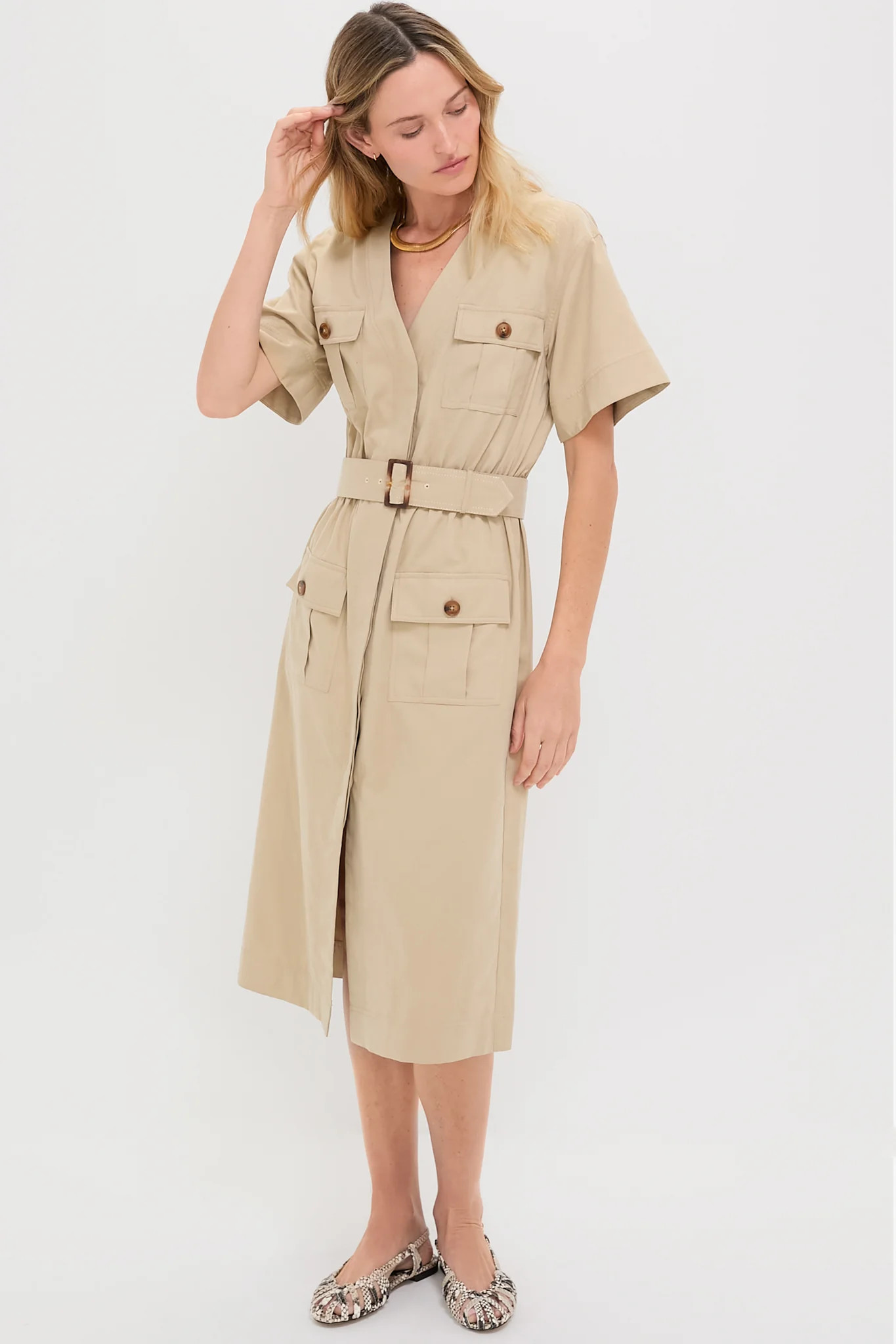 Fawn Twill Carine Dress | Tuckernuck (US)