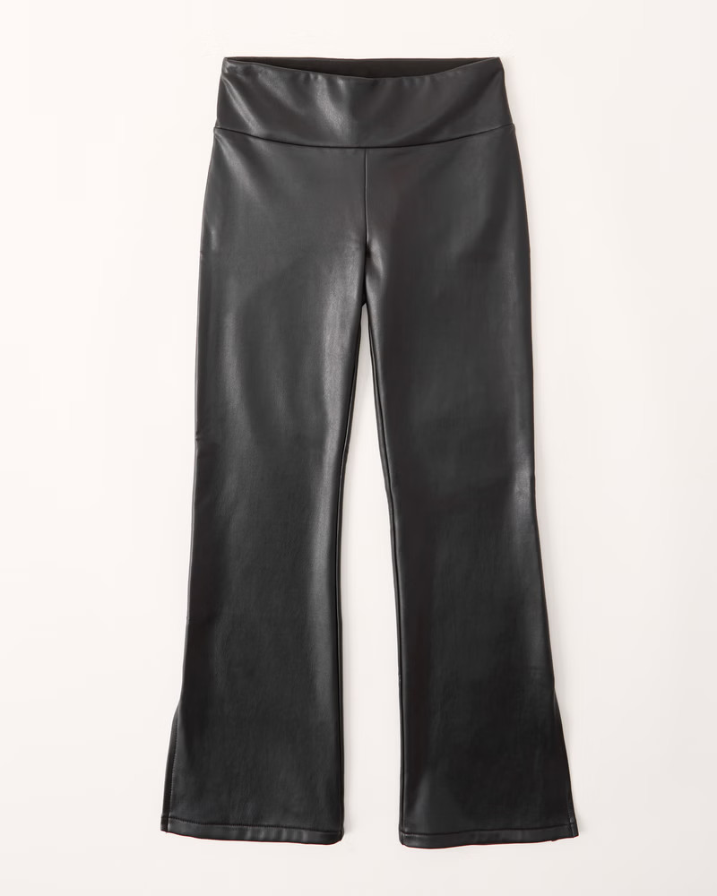 girls faux leather flare leggings | girls clearance | Abercrombie.com | Abercrombie & Fitch (US)