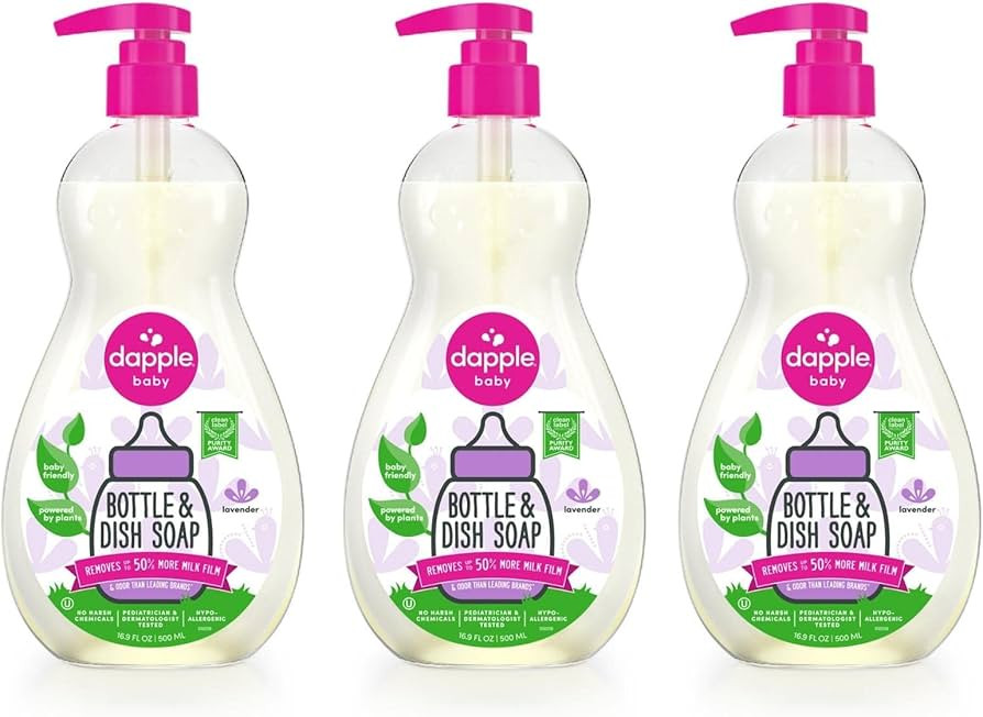 Dapple Baby, Bottle and Dish Soap Dish Liquid Plant Based Hypoallergenic 1 Pump Included, Packagi... | Amazon (US)