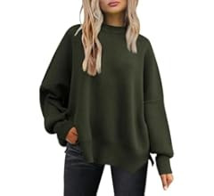 EFAN Women's Oversized Sweaters 2023 Fall Crewneck Batwing Sleeve Pullover Sweaters | Amazon (US)