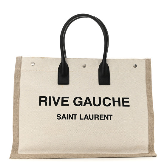 Linen Calfskin Rive Gauche Tote Optic White | FASHIONPHILE (US)