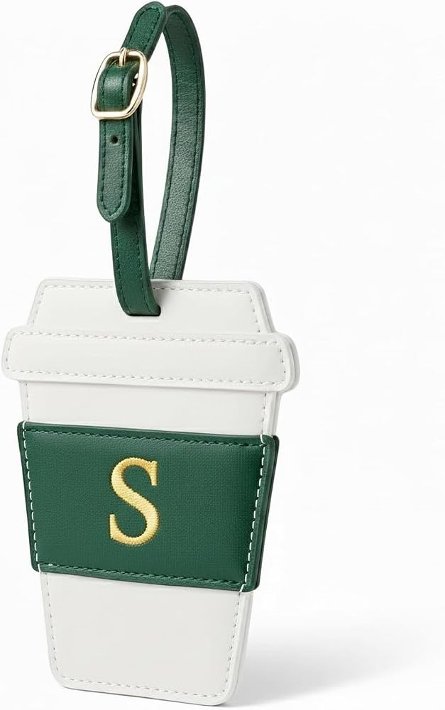Personalized Initial Luggage Tags with Gold Embroidery, PU Leather Travel ID Tag for Suitcases & ... | Amazon (US)
