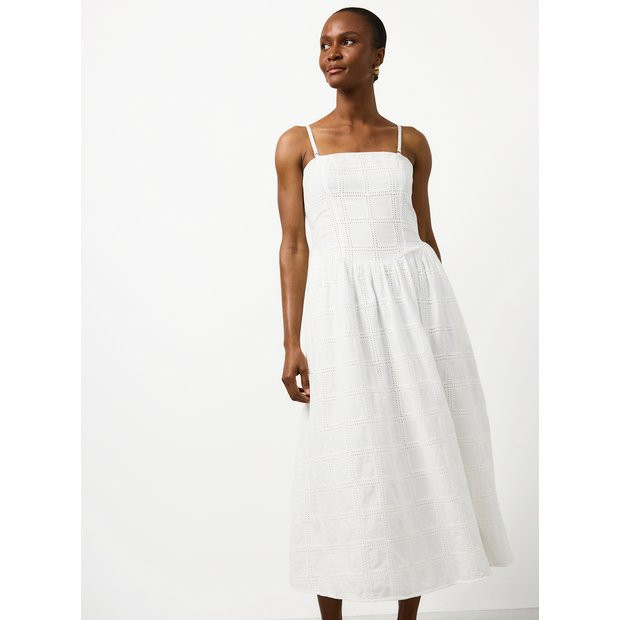 Buy White Lace Square Neckline Sleeveless Waisted Dress 20 | Midaxi | Tu | Tu Clothing