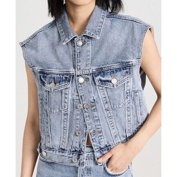 AGOLDE Charli Denim Vest In Immortal Blue NWT $248 Organic Denim Large | Poshmark