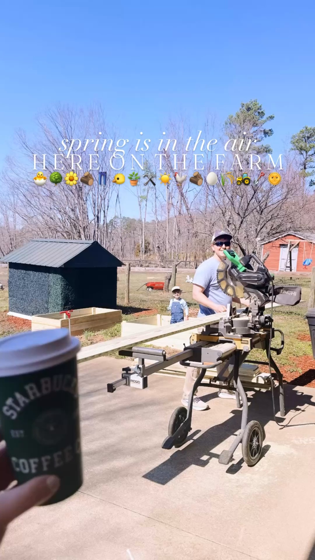 s p r i n g  i s  i n  t h e  a i r  here on the farm 🐣🌳🌼🪵🪚👖🐤🪴🛠️☀️🐓🪵🥚🌾🚜🪏🌞 #springonthefarm #raisedgardenbeds #readyforspring #springisintheair 

Someone pinch me… I can’t believe this is my life 🤭🐥💭📦👶🏼🏡🫶🏽 Convinced there’s no sweeter way to welcome in spring 🌼 than some sweet baby chickies 🐥🐥 for your babies!!! 👶🏼🥰 Ohhh these are the days I always dreamed of 💭 - all the babies 👶🏼 and chickies🐥 and living on our farm sweet farm!!! 🥹🌾 Thank you, Lord, for these blessings - our hearts overflow!! 🤍

And “Dada” took these cutie matching overall 👖 wearing country cuties 👶🏼🌾 on a “boys trip” 🤭 to @loweshomeimprovement for a couple last pieces of wood 🪵 to finish up the last garden bed!! 🪴 And ofcourse lollipops 🍭 were had!! 🛒 Oh and yes… the boys also surprised me with a coffee ☕️ from their “boys’ outing” this morning hehe - I love being queen 👑 of the house 🏡 around here!! 🤭😍

Spring (!!) 🌼 is most definitely  i n  t h e  a i r  around here on the farm in this gorgeous sunny ☀️ and 65 degree weather 😍 and the these boys have been out here working hard 💪🏽 on mama’s garden 🪴 beds (eek can’t wait for spring !!! 🤭) and we have all just been soaking in the sun!!! 🌞 What a dream it is out here y’all!!! 🐓🥚🐴🪏🛻

Eeeepp I love a good productive Saturday!!! 🛠️🪵☀️ We are ready 👏🏽 for spring 🌼 around here 🤭🥰 on our slice of heaven on earth!! 🌳🌲

#LTKSpringSale #LTKKids #LTKSeasonal
