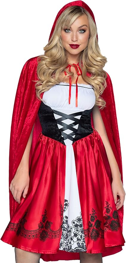 Leg Avenue Women's Red Riding Hood Knee Length Dress Costume | Amazon (US)