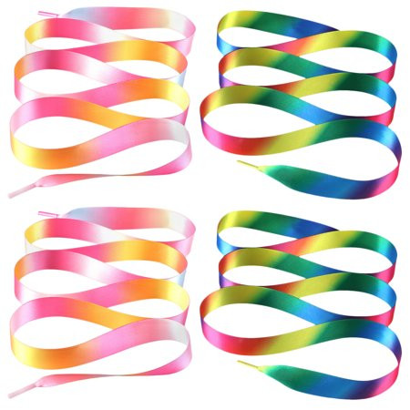 Frcolor Shoe Lace Shoelaces Ribbon Colorful Rainbow Satin Silk Shoestrings Laces Flat Shoestring Str | Walmart (US)