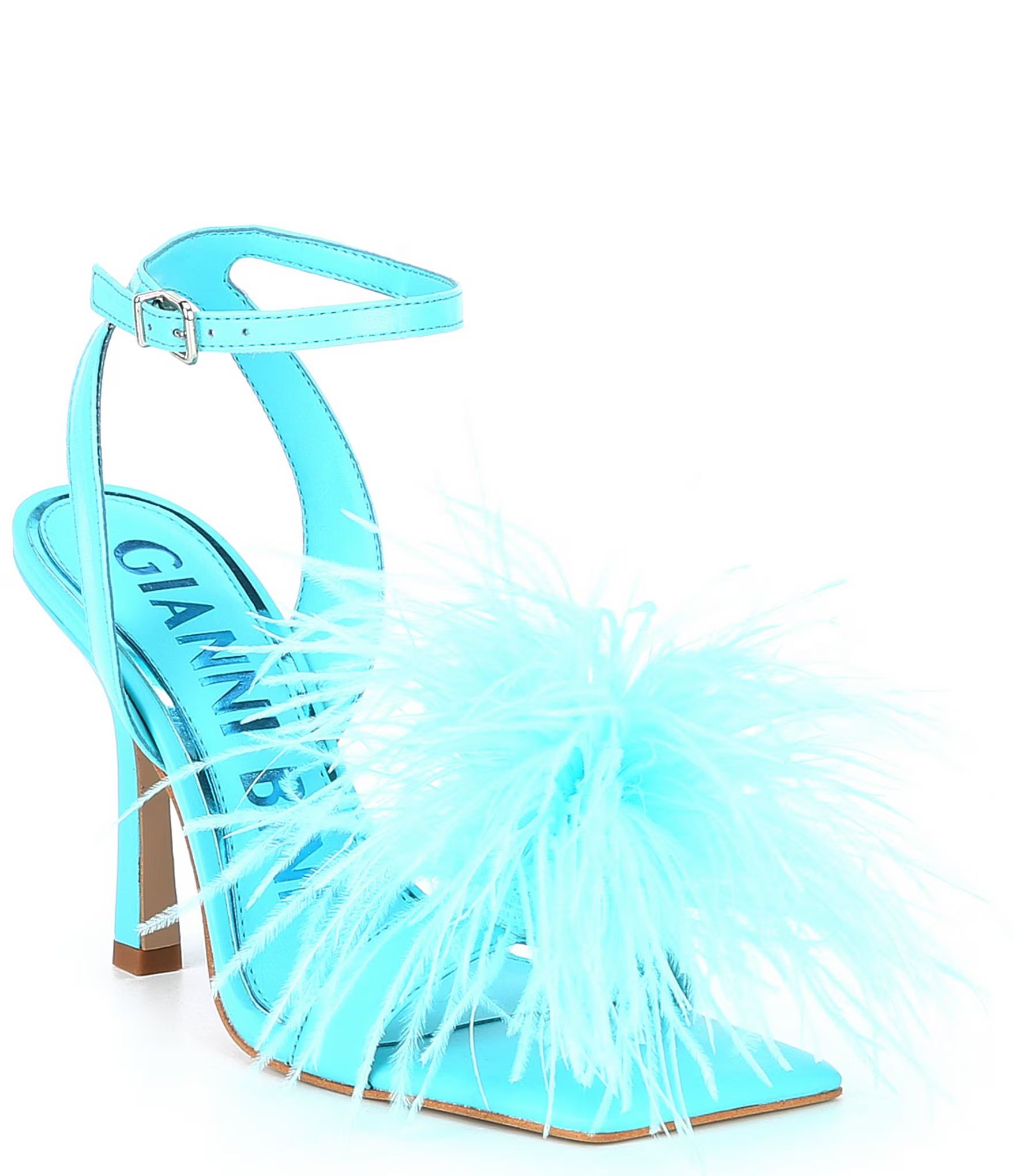 Neela Feather Square Toe Dress Sandals | Dillard's