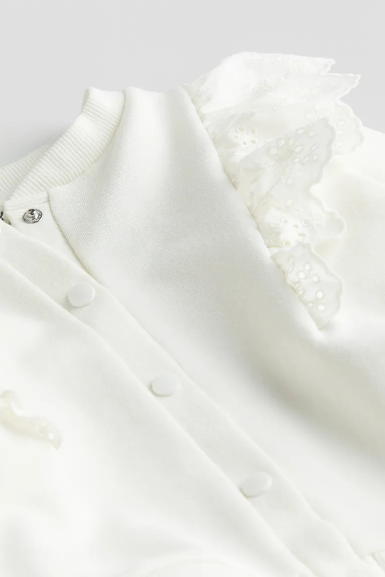Ruffle-trimmed Sweatshirt Cardigan | H&M (US + CA)