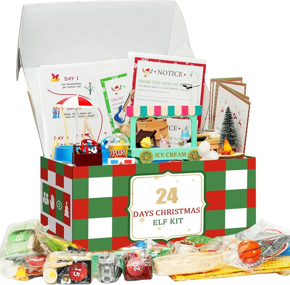 Amazon.com: YFOMLLS 24-Day Chrismas Elf Kit Christmas Elf Adventure Kit 2024 with 24 Days Christm... | Amazon (US)