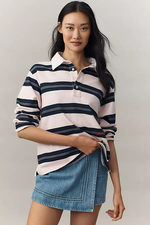 Cassia Shrunken Rugby Shirt Top | Anthropologie (US)