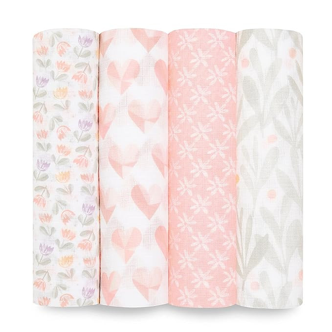 aden + anais Essentials Swaddle Blanket, Boutique Muslin Blankets for Girls & Boys, Baby Receivin... | Amazon (US)