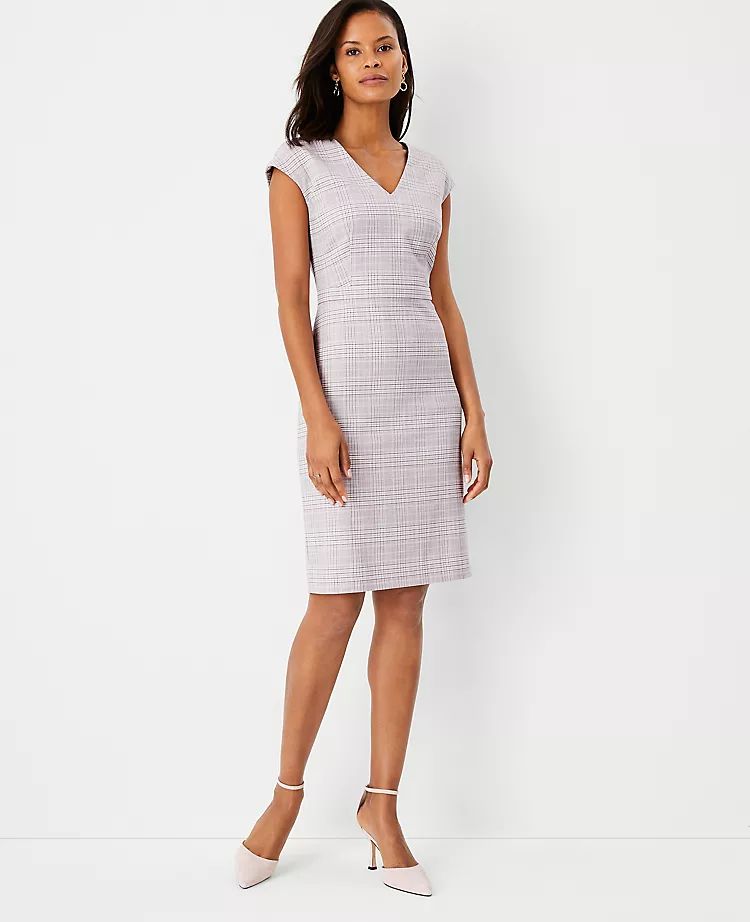 The V-Neck Dress in Plaid | Ann Taylor (US)