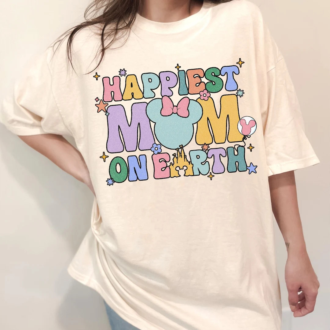 Happiest Mom on Earth Mickey Custom Shirt 70s Groovy Shirt - Etsy | Etsy (US)