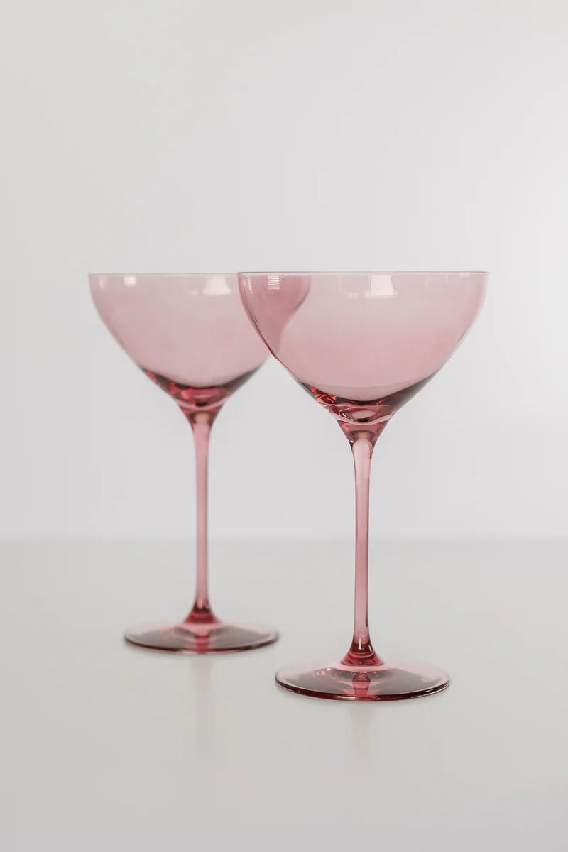 Estelle Colored Martini Glass - Set of 2 {Rose} | Estelle Colored Glass