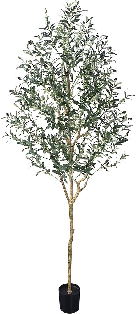 Phimos Artificial Olive Tree Tall Fake Potted Olive Silk Tree with Planter Large Faux Olive Branches | Amazon (US)