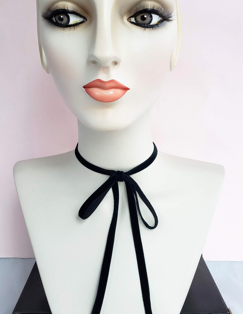 Black Vintage Velvet Ribbon Choker Ribbon Necklace Vintage - Etsy | Etsy (US)