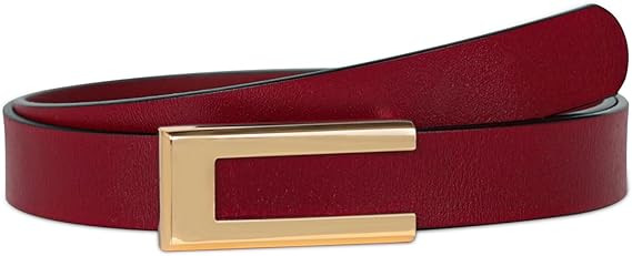 Women's Leather Belt with Buckle - Ideal for Dresses, Jeans, and Coats | Amazon (US)