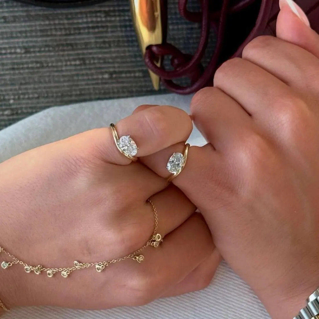 Pinky Finger Ring, East West Set 1.25 CT Oval Cut Moissanite Engagement Ring, Solitaire Moissanit... | Etsy (US)