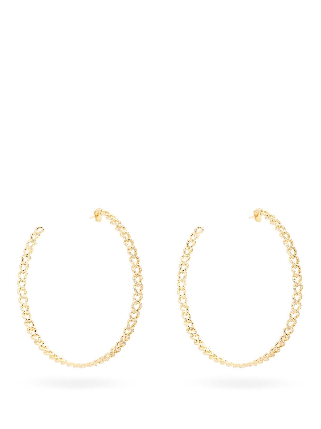 Pavé Link diamond & 18kt gold hoop earrings | Shay | Matches (US)