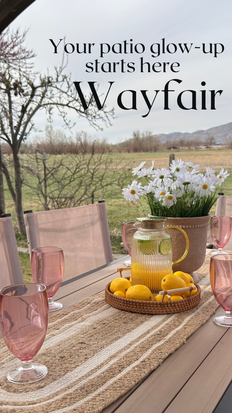 Patio season is one of my favorite times of the year 🌿🍋
I wanted my outdoor space to feel simple, fresh, and welcoming — the perfect place to enjoy slow afternoons with friends. With a few beautiful pieces from Wayfair, this table came together so effortlessly.
Soft colors, natural textures, and fresh lemon water create the kind of setting that makes you want to sit down, relax, and stay a little longer ✨
Tap to shop all the Wayfair pieces I used to style this patio moment and bring the same cozy outdoor vibe to your home. @Wayfair  #wayfair #wishyouwerehere #outdoor #wayfair #ad #wayfairpartner 

#LTKSeasonal #LTKU #LTKHome