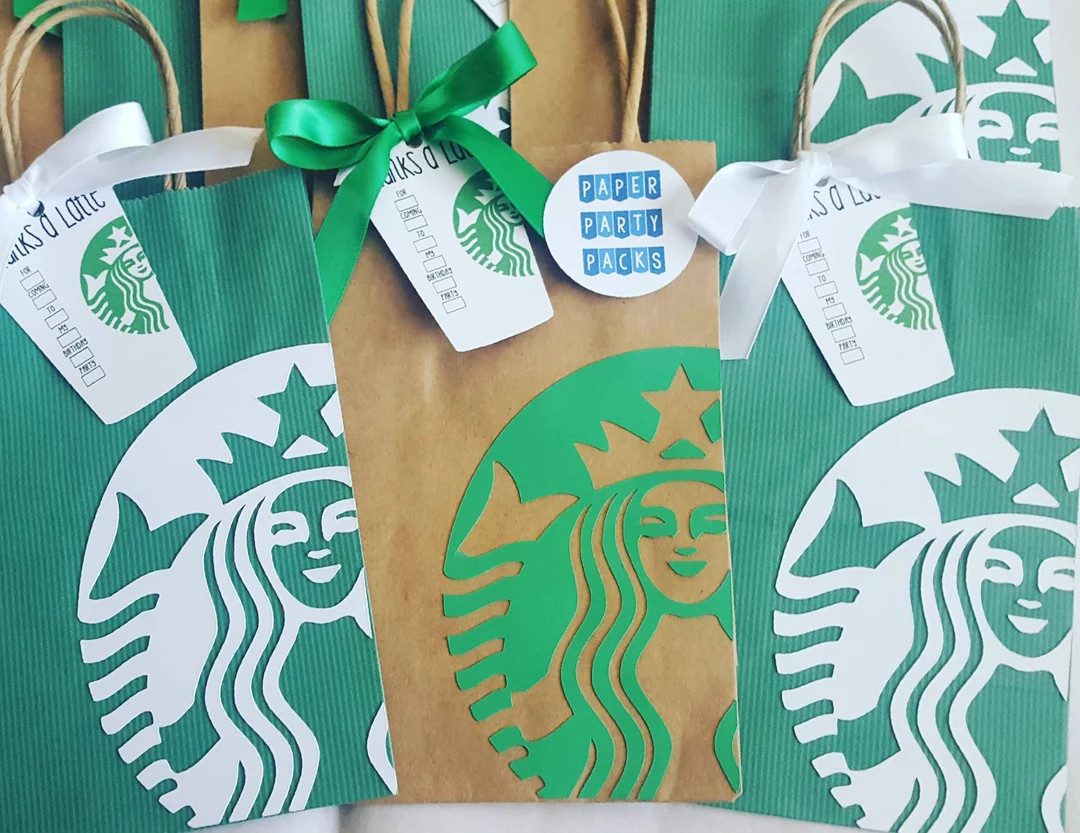 Set of 12 Siren Logo Favor Bags WITH Latte Favor Tag - Etsy | Etsy (US)