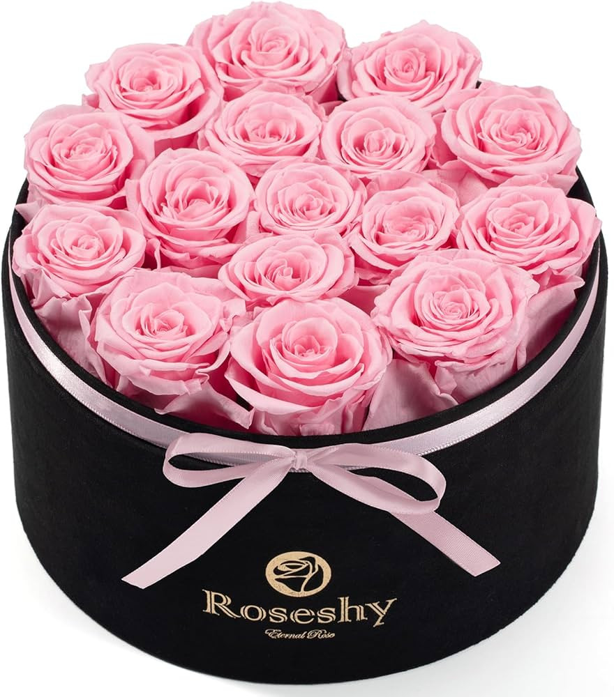 Valentines Day Flowers Roses Gifts for Women,16pcs Pink Forever Preserved Roses in Gift Box,Valen... | Amazon (US)