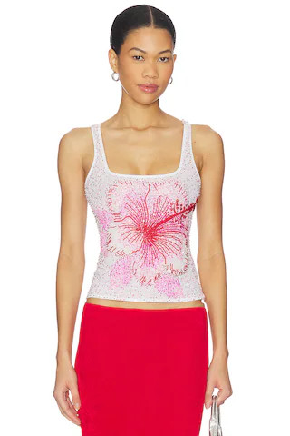 Leslie Amon Hibiscus Top in Hibiscus from Revolve.com | Revolve Clothing (Global)
