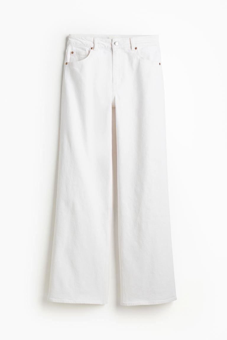 Wide High Jeans - White - Ladies | H&M GB | H&M (UK, MY, IN, SG, PH, TW, HK)