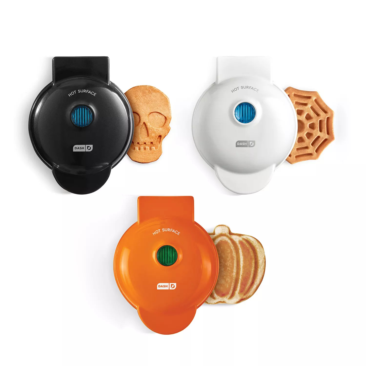 Dash Halloween Mini Waffle Set, includes Pumpkin, Skull and Spider Web Waffle Makers | Sam's Club