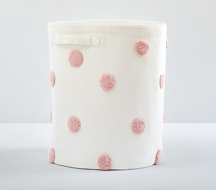 Embroidered Dot Hamper | Pottery Barn Kids