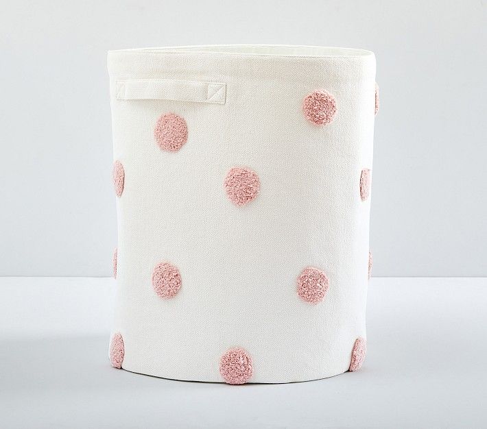 Embroidered Dot Hamper | Pottery Barn Kids