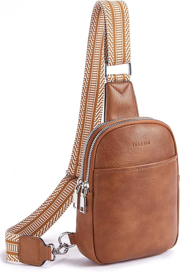 Telena Sling Bag for Women Vegan Leather Fanny Pack Crossbody Bags Chest Bag for Women | Amazon (US)