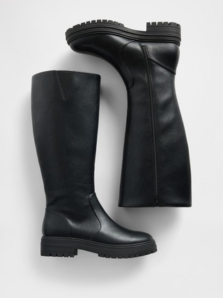 Vegan Leather Lug Sole Tall Boots | Gap (US)