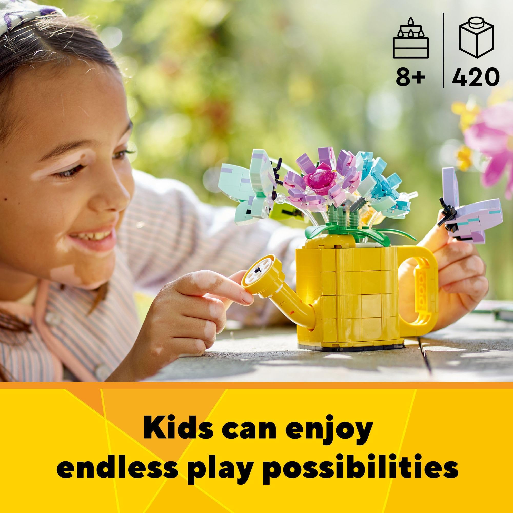 LEGO Creator 3 in 1 Flowers in Watering Can Building Toy Set - Fun, Creative Activity for Kids, G... | Amazon (US)