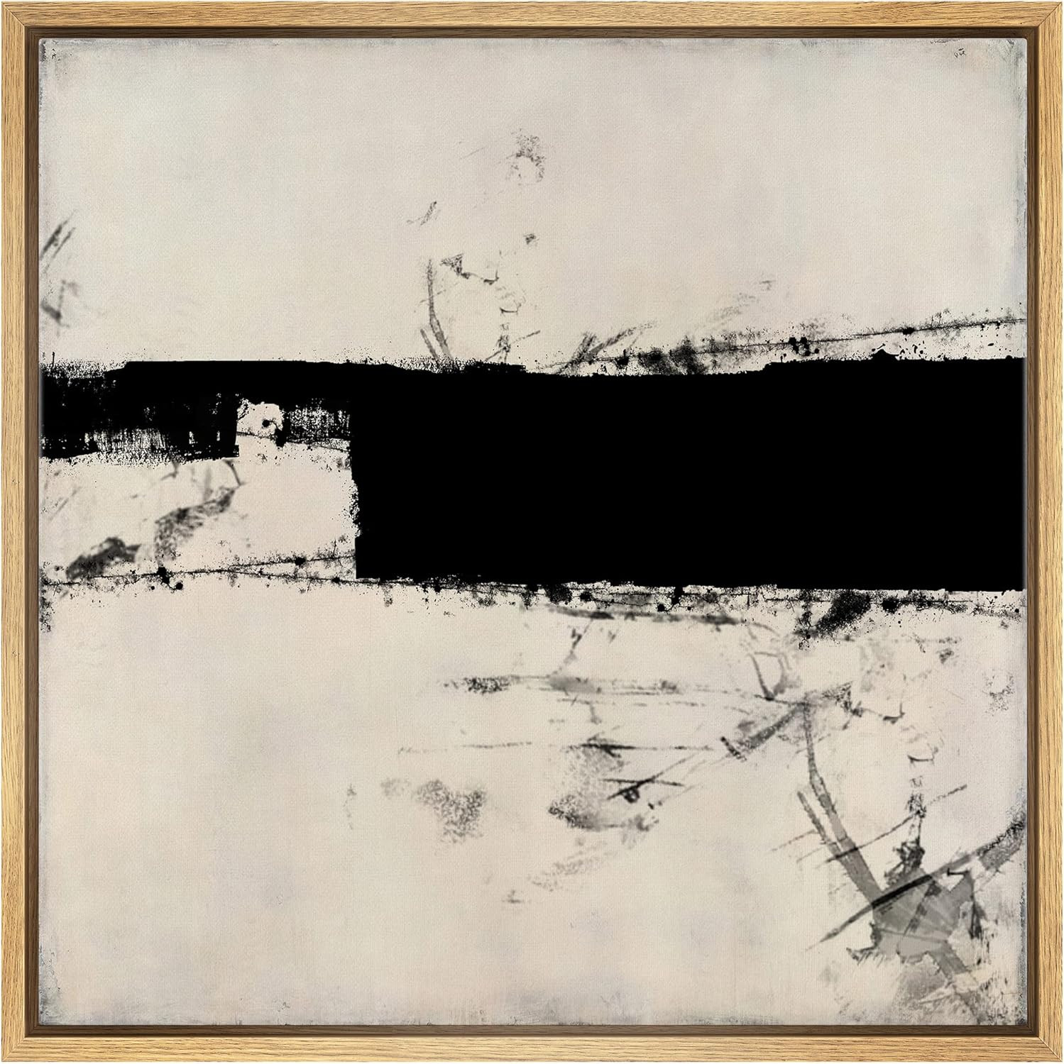 SIGNWIN Framed Canvas Print Wall Art Dark Grunge Industrial Paint Strokes Abstract Shapes Illustr... | Amazon (US)