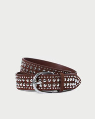 Isaac Espresso/Silver Studded Belt | Loeffler Randall
