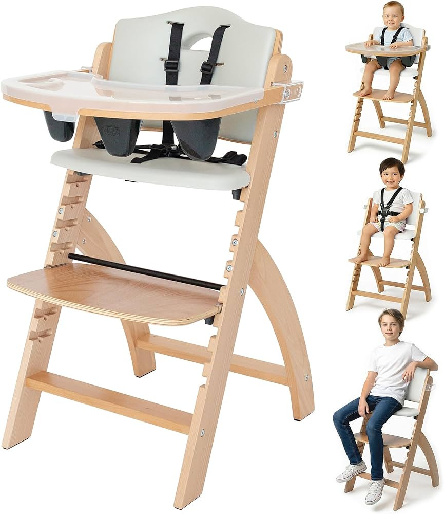 Abiie Beyond Junior Wooden High Chair for Babies and Toddlers - Convertible 3-in-1 Baby Highchair... | Amazon (US)