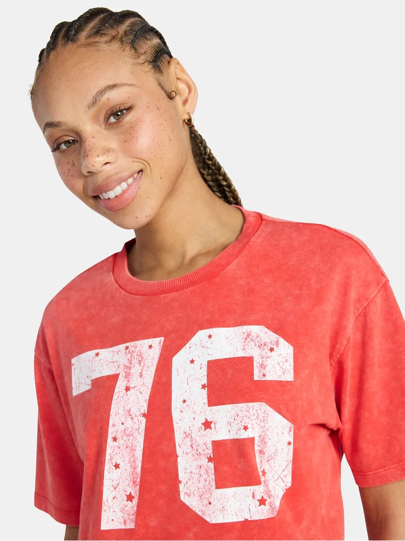 No Boundaries Boxy Cropped Graphic Tee, Women's XXS-XXL | Walmart (US)
