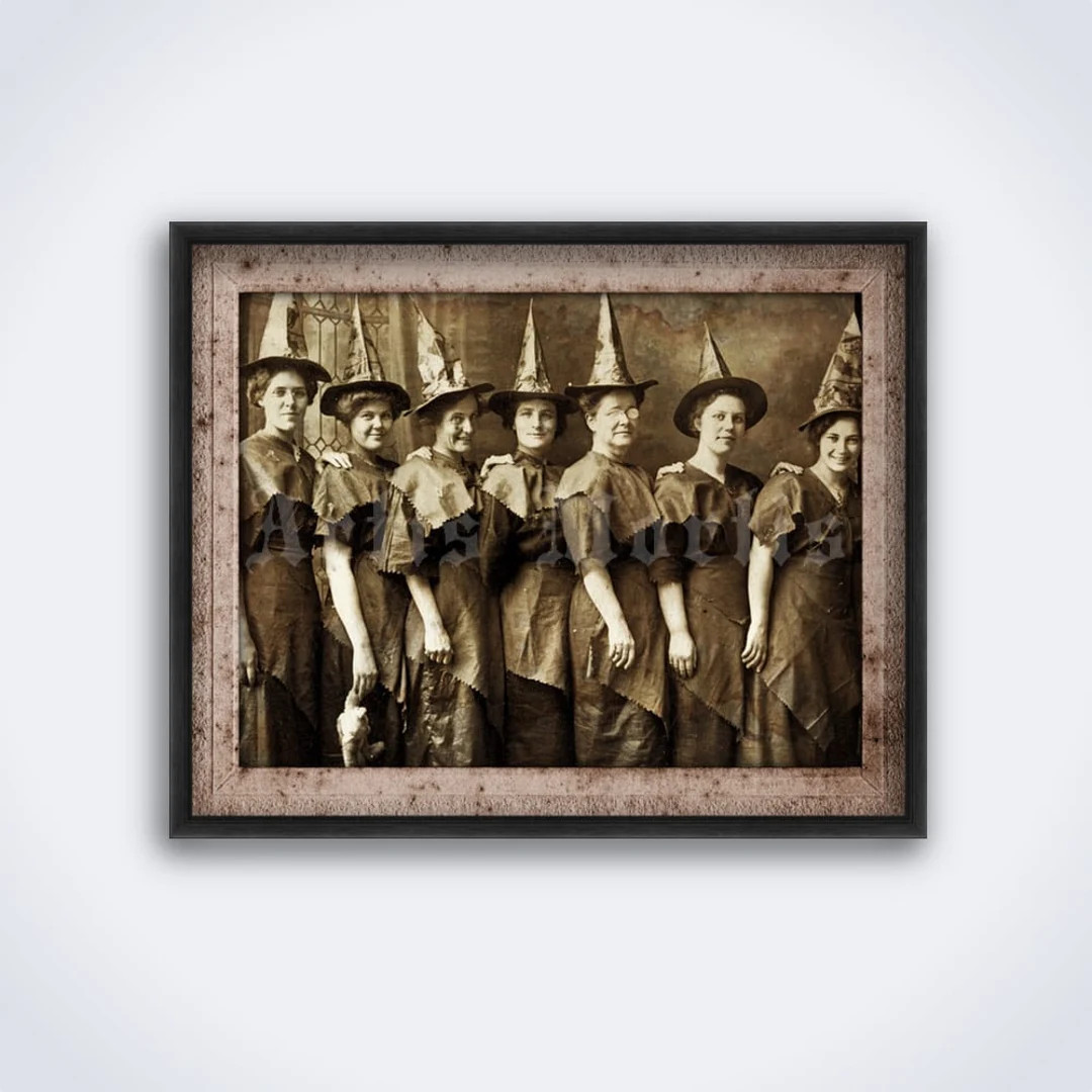 Halloween Coven – Victorian Witches Vintage Photo, Witchcraft Party Decor, Retro Witch, Print, ... | Etsy (US)