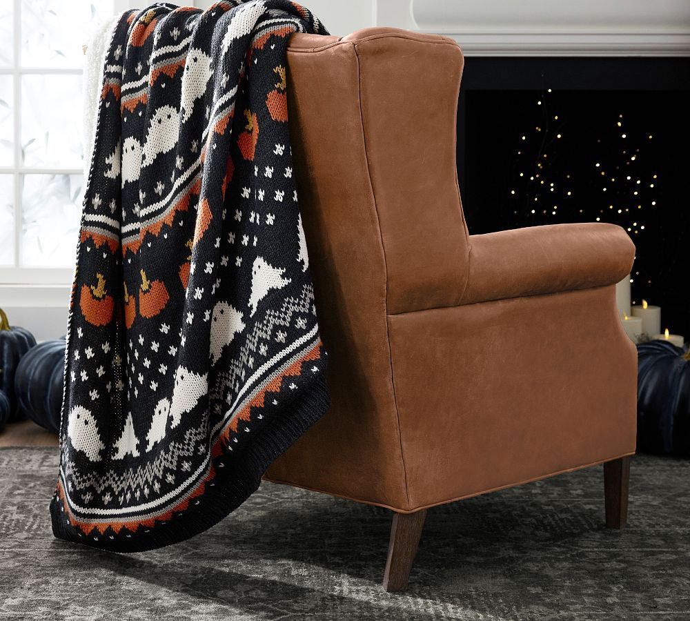 Gus the Ghost Fair Isle Knit Jacquard Throw | Pottery Barn (US)